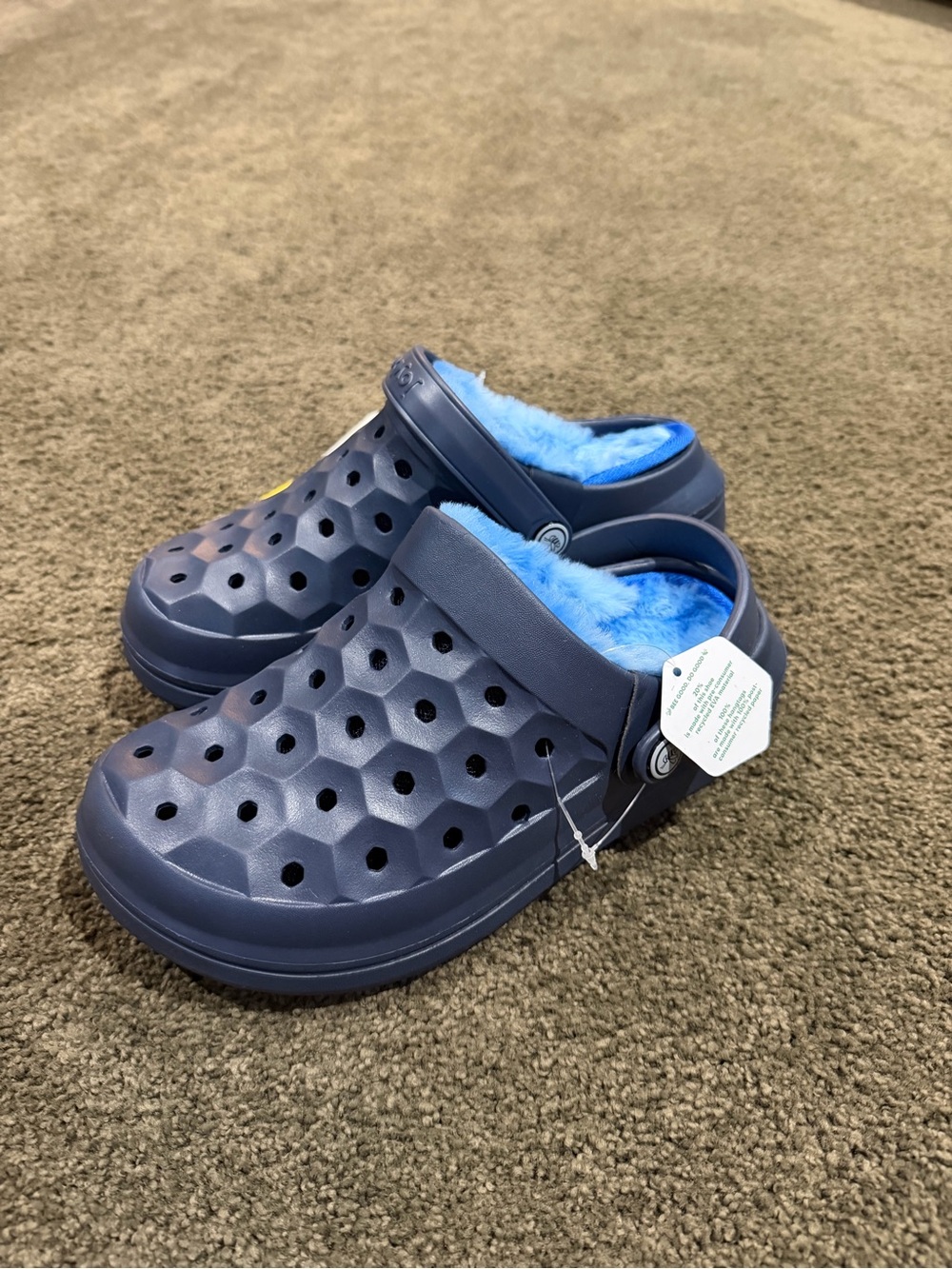 Joybees sz2 Kids Plush-Lined Slip-On Clogs - Blue